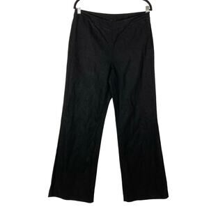 nwot DONNA KARAN COLLECTION ITALY Pants 8 Linen Black Metal Straight Leg Zip